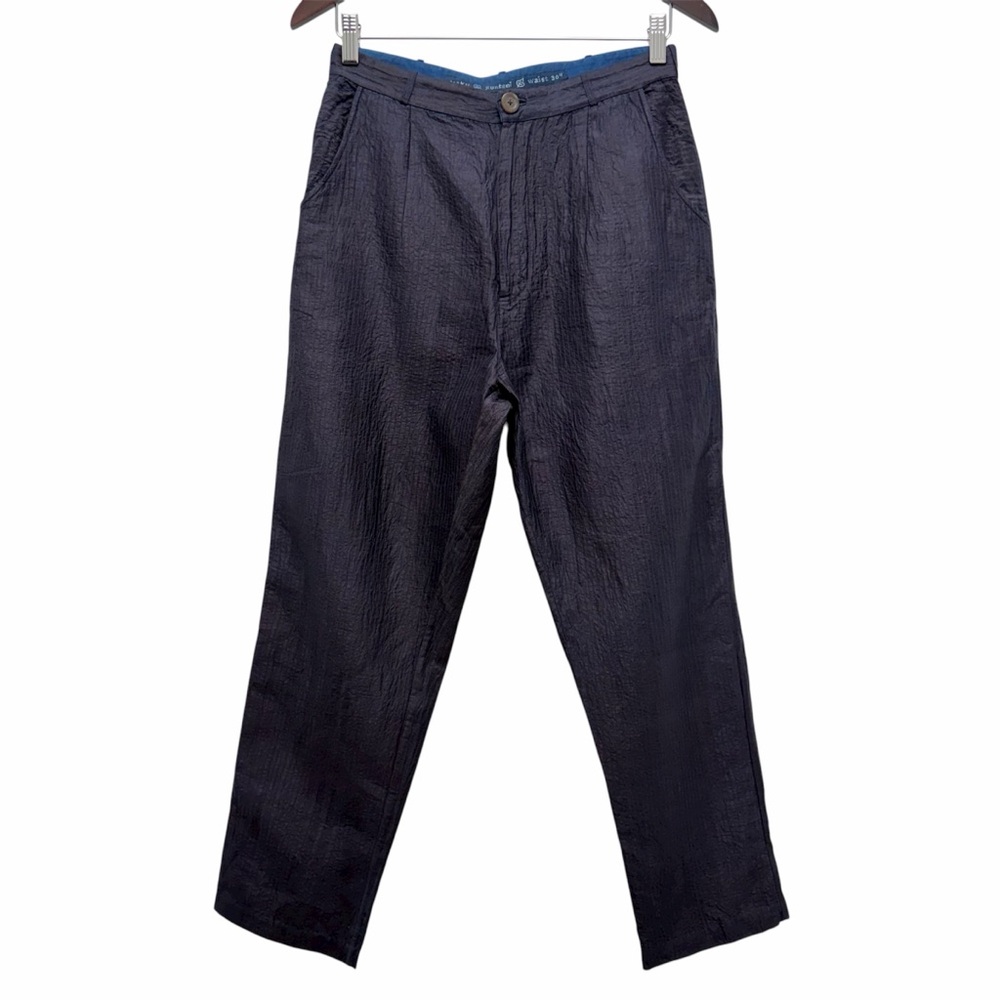 Maku Textiles Kuntani Silk Cotton Dyed Pants Blue Size 30